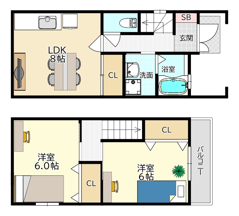 テラスハウス潮江Ⅱ　3号室 家具あり.jpg