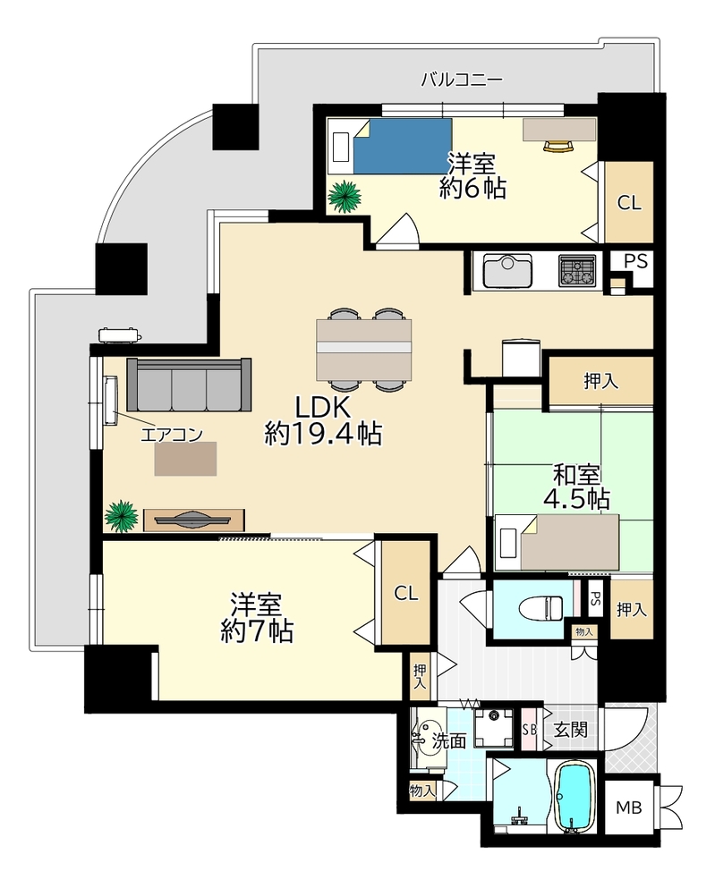 ラヴェール尼崎　2101号 洋室変更　家具あり.jpg